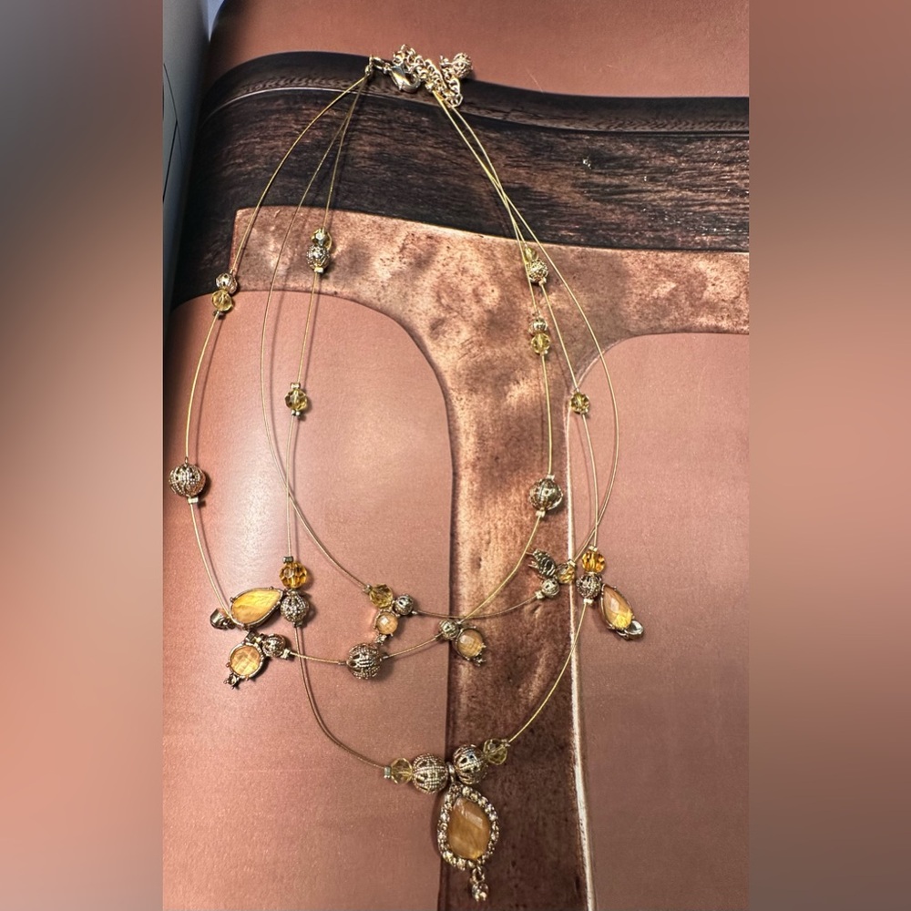 Elegant Gold and Silver Beaded Necklace